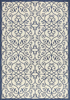 JONATHAN Y Vintage Filigree Indoor Outdoor Area Rug 8X10 Navy/Beige, Madrid - Image 8