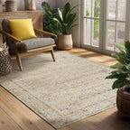 Cream and Light Tan Boho Front Door Mat by BILEEHOME