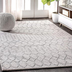 JONATHAN Y Boho Vintage Diamond Cream/Gray Indoor Area Rug 9X12 ft, Moroccan by JONATHANY