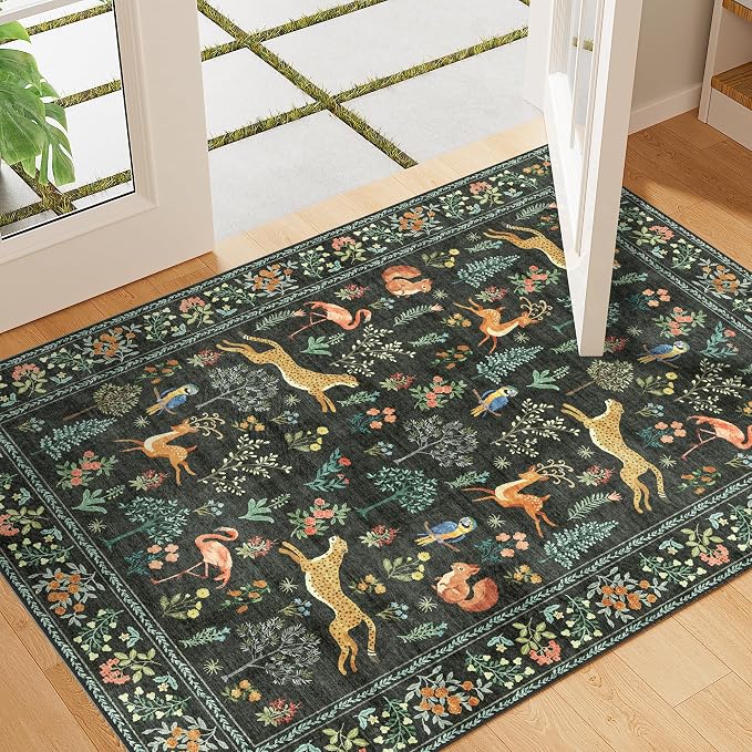 DUKINO 2x3 Rug, Washable Animal Rugs by DUKINO