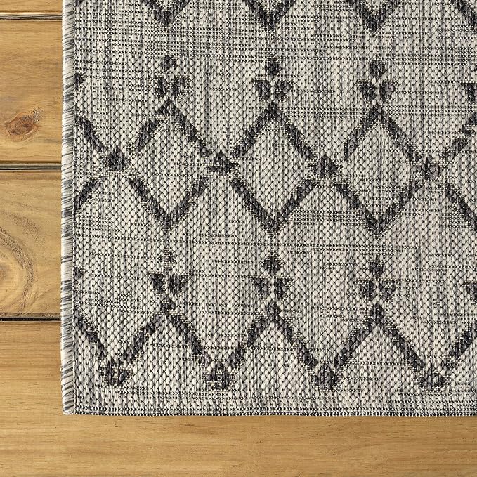 JONATHAN Y Moroccan Geometric Indoor Outdoor Square Area Rug 5X5 Light - Image 7
