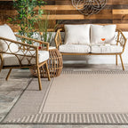 Nuloom Asha Light Grey/Ivory, Striped Border, Soft and Cozy, High Traffic - Image 6