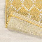 JONATHAN Y Moroccan Geometric Indoor Outdoor Area Rug 4X6 Yellow/Cream - Image 4