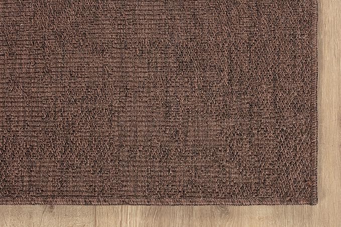 CAMILSON Easy Jute Round Rug 4ft Indoor Outdoor Brown Color Fiber Area Rugs - Image 4