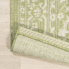 JONATHAN Y Boho Medallion Indoor Outdoor Area Rug 9X12 Green/Cream, Malta - Image 5