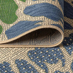 JONATHAN Y Floral Textured Weave Indoor Outdoor Area Rug 3X5 Navy/Green - Image 8