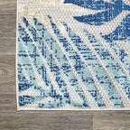 JONATHAN Y Tropics Palm Leaves Indoor Outdoor Area Rug 5X8 Gray/Blue, Boho - Image 11