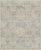Vintage Washable Beige Blue 10x12 Rug - Image 2