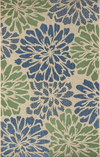 JONATHAN Y Floral Textured Weave Indoor Outdoor Area Rug 3X5 Navy/Green - Image 2