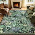 GarveeHome Forest Rugs 8x10, Botanical Low Pile Non Slip Stain Resistance Large by GarveeHome