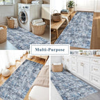 3x7 Washable Non-Slip Kitchen Runner Rug – Modern Abstract Neutral Beige & Gray - Image 3