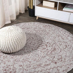 JONATHAN Y Boho Medallion Indoor Outdoor Round Area Rug 5 Ft Red/Taupe by JONATHANY