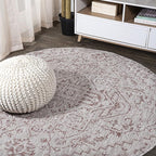 JONATHAN Y Boho Medallion Indoor Outdoor Round Area Rug 8 Ft Red/Taupe by JONATHANY