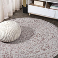 JONATHAN Y Boho Medallion Indoor Outdoor Round Area Rug 4 Ft Red/Taupe by JONATHANY
