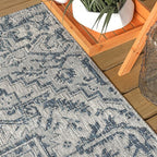 JONATHAN Y Boho Medallion Indoor Outdoor Runner Rug 2X10 Navy/Gray, Estrella - Image 4