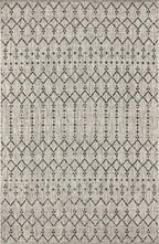 JONATHAN Y Moroccan Geometric Indoor Outdoor Area Rug 3X5 Light Gray/Black - Image 8
