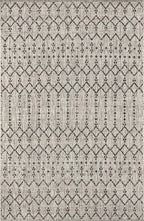 JONATHAN Y Moroccan Geometric Indoor Outdoor Area Rug 5X8 Light Gray/Black - Image 8