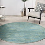 Nourison Home Nourison Essentials Blue Green 6' x Round Area Rug by NourisonHome