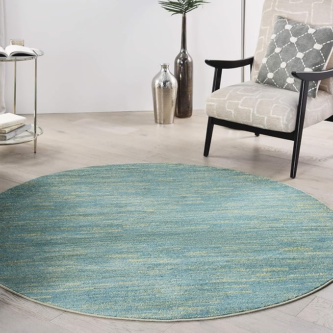 Nourison Home Nourison Essentials Blue Green 6' x Round Area Rug by NourisonHome