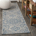 JONATHAN Y Boho Medallion Indoor Outdoor Runner Rug 2X10 Navy/Gray, Estrella by JONATHANY