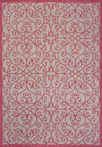 JONATHAN Y Vintage Filigree Indoor Outdoor Area Rug 8X10 Light Gray/Fuchsia - Image 9