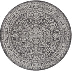 JONATHAN Y Boho Medallion Indoor Outdoor Round Area Rug 8 Ft Black/Gray - Image 9
