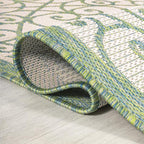 JONATHAN Y Vintage Filigree Indoor Outdoor Area Rug 4X6 Cream/Green, Madrid - Image 6