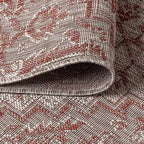 JONATHAN Y Boho Medallion Indoor Outdoor Round Area Rug 9 Ft Red/Taupe - Image 4