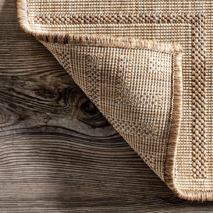Nuloom Asha Light Brown/Ivory, Striped Border, Soft and Cozy, High Traffic - Image 7
