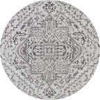 JONATHAN Y Boho Medallion Indoor Outdoor Round Area Rug 6 Ft Black/Gray - Image 9