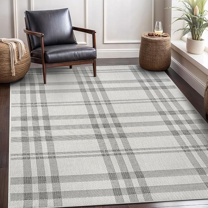 CAMILSON Easy Jute Rug 6x9, Indoor Outdoor Off-White Color Fiber Area Rugs by CAMILSONIndoorOutdoorAreaRugs