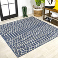 JONATHAN Y Moroccan Geometric Indoor Outdoor Square Area Rug 6X6 Navy/Beige by JONATHANY