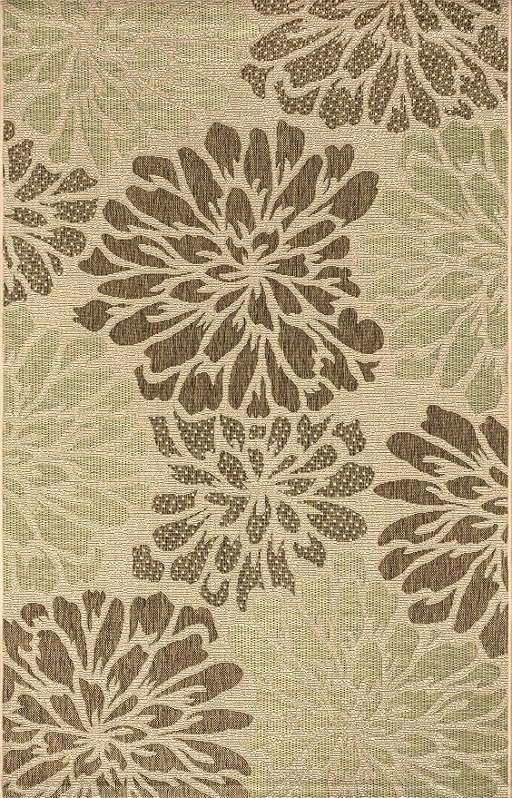 JONATHAN Y Floral Textured Weave Indoor Outdoor Area Rug 3X5 Sage/Brown - Image 8