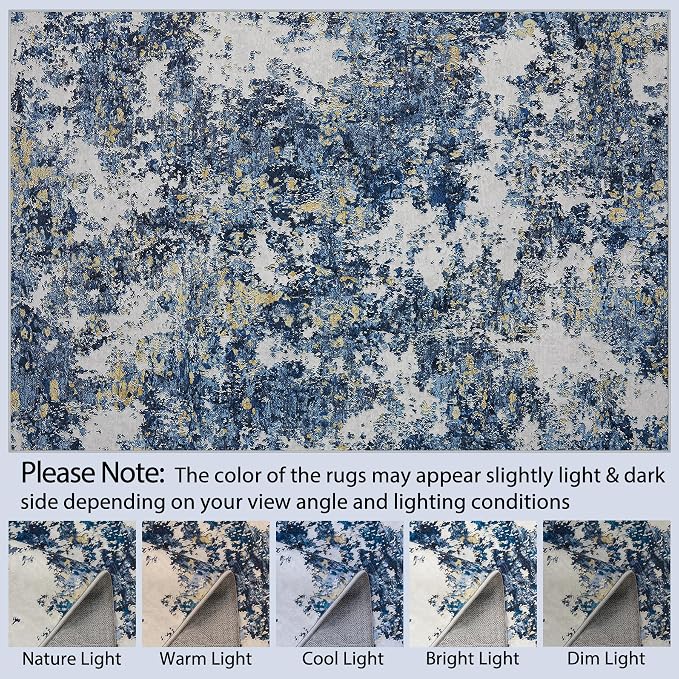 Area Rug 9x12 Living Room: Large Washable Rug - Image 9