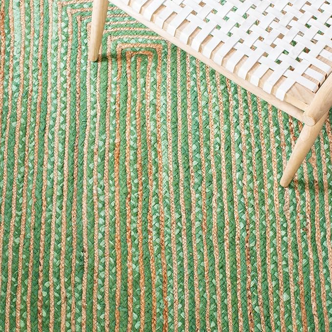 SAFAVIEH Cape Cod Collection 5' x 8' Green/Natural CAP201Y Handmade Boho - Image 6