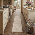2x5 Washable Neutral Runner Rug Beige Vintage Hallway Kitchen Carpet Non-Slip by WondRg
