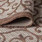 JONATHAN Y Vintage Filigree Indoor Outdoor Square Area Rug 5X5 Taupe/Espresso - Image 5