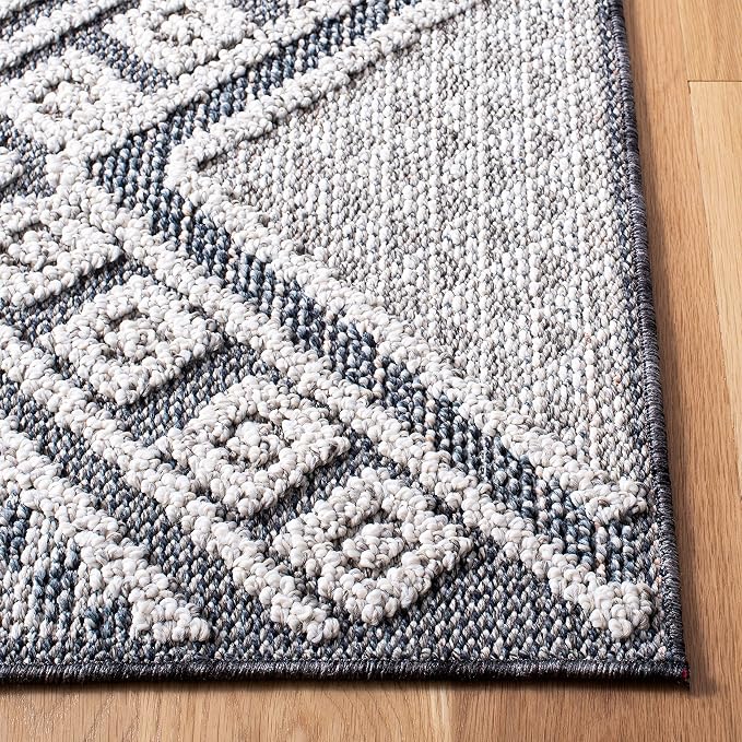 SAFAVIEH Courtyard Collection 2'3' x 22' Grey/Bone CY6062 Stripe Indoor/ - Image 6