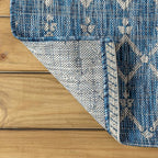 JONATHAN Y Moroccan Geometric Indoor Outdoor Square Area Rug 3X3 Navy/Light Gray - Image 6