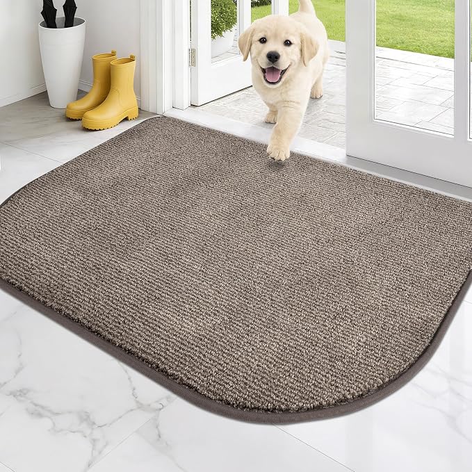 PURRUGS Dirt Trapping Door Mat Half Round 32" x 47", Non-Slip Machine Washable by PURRUGS
