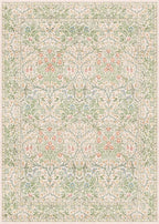 Vintage Washable Beige Green 10x14 Rug - Image 2