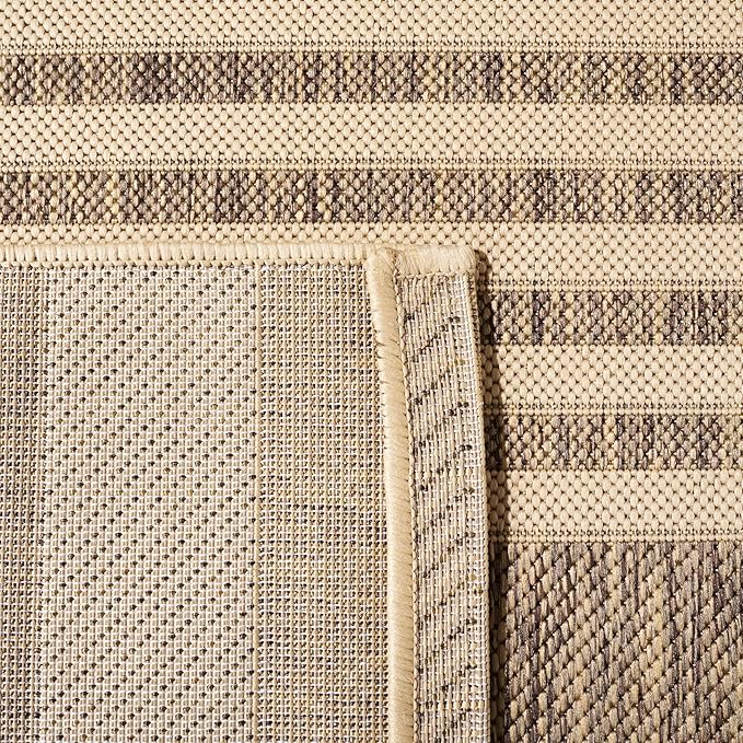 SAFAVIEH Courtyard Collection 2'3' x 14' Brown/Bone CY6062 Stripe Indoor/ - Image 8