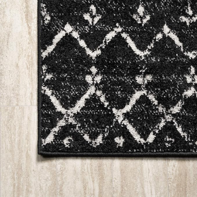 JONATHAN Y Boho Vintage Diamond Black/Ivory Runner Rug 2X8 ft, Moroccan Hype - Image 5