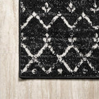 JONATHAN Y Boho Vintage Diamond Black/Ivory Runner Rug 2X8 ft, Moroccan Hype - Image 5