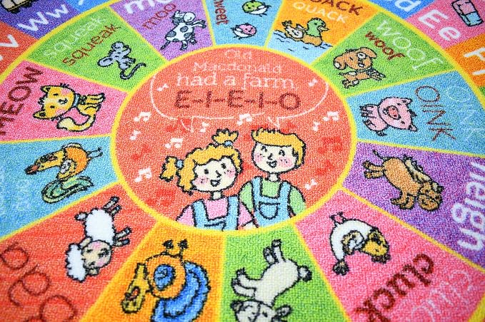 KC Cubs Educational Kids Rug – ABC Alphabet Learning Mat – Farmhouse Animal - Image 3