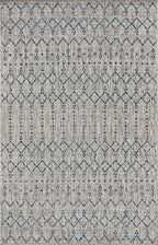 JONATHAN Y Moroccan Geometric Indoor Outdoor Area Rug 3X5 Light Gray/Navy - Image 9