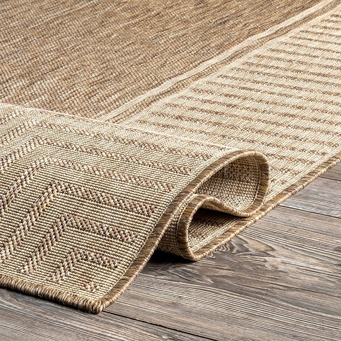 Nuloom Asha Light Brown/Ivory, Striped Border, Soft and Cozy, High Traffic - Image 5