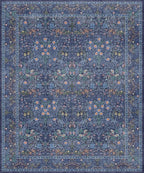 Washable Dark Blue Rug for Living Room - Image 3