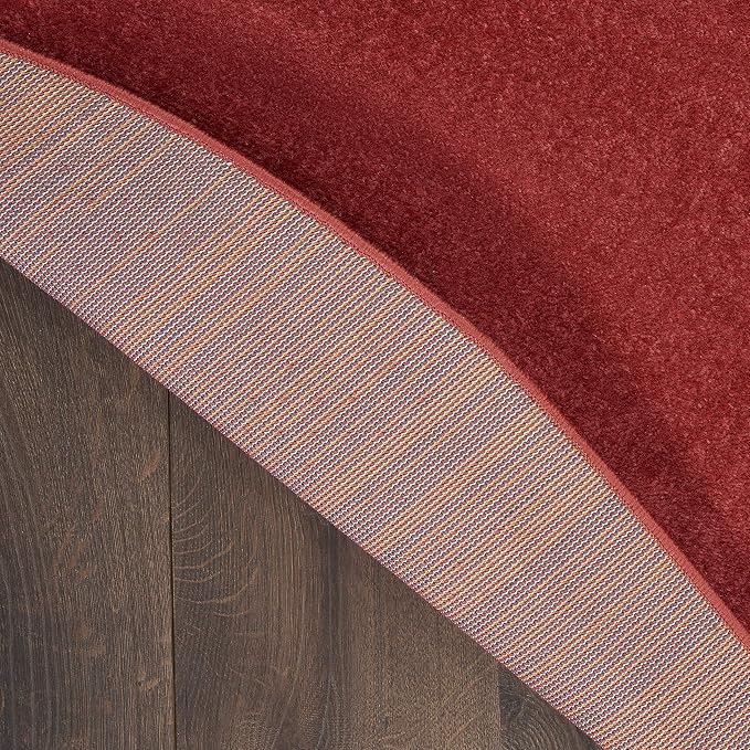 Nourison Home Nourison Essentials Brick Red 4' x Round Area Rug - Image 5