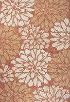 JONATHAN Y Floral Textured Weave Indoor Outdoor Area Rug 3X5 Orange/Cream - Image 8